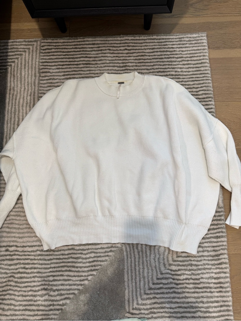 Free People Crewneck Knit Sweater in White